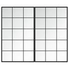 vidaXL Wall Mirrors 2 pcs Black 39.4"x23.6" Metal