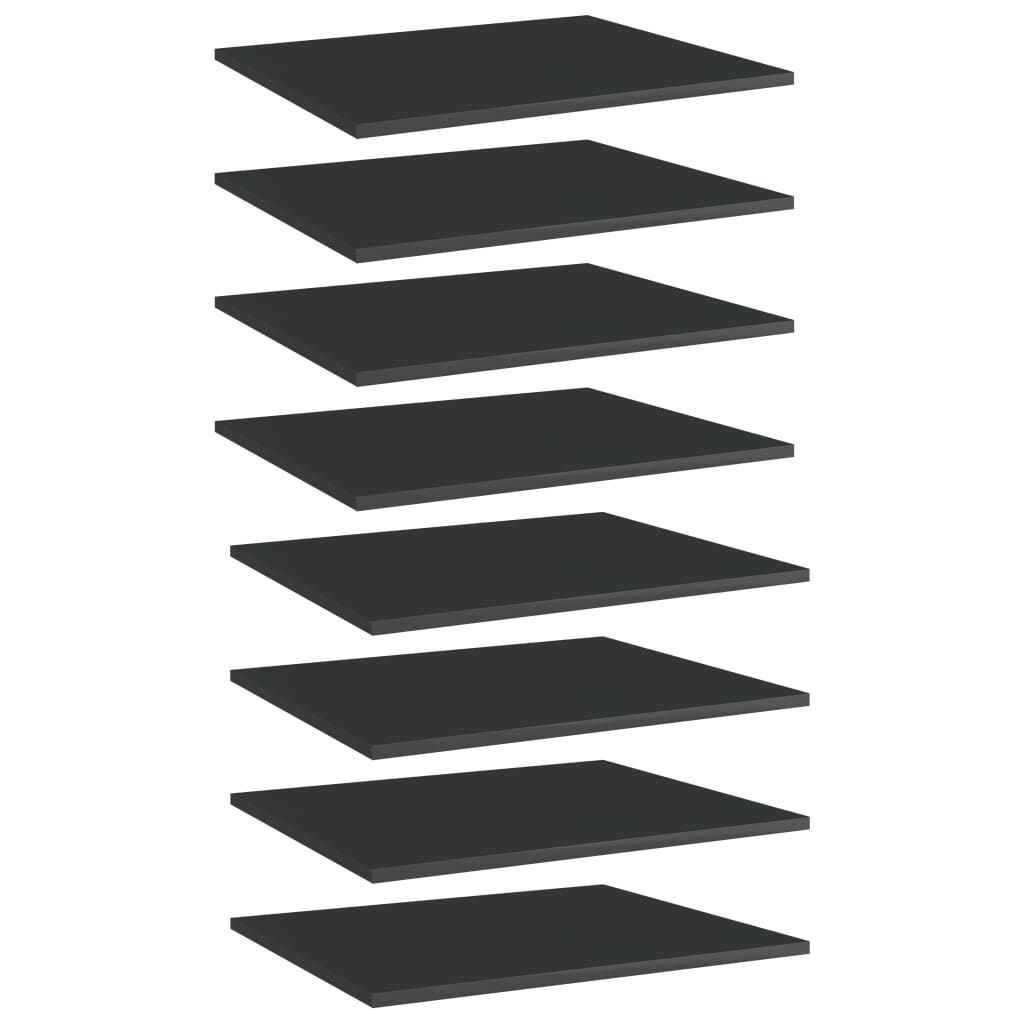 vidaXL Bookshelf Boards 8 pcs High Gloss Black 60x50x1.5 cm Engineered Wood