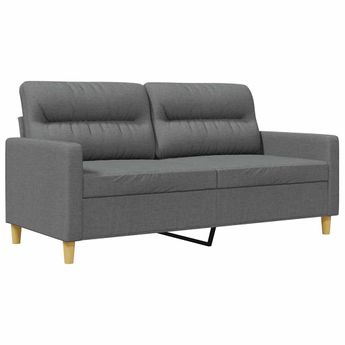 vidaXL 2-Seater Sofa Dark Grey 140 cm Fabric