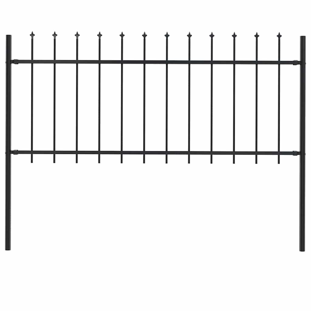 vidaXL Garden Fence Woerden with Spear Top Steel 181x80 cm Black