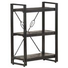 vidaXL 3-Tier Bookcase Black 23.6"x11.8"x31.5" Solid Mango Wood