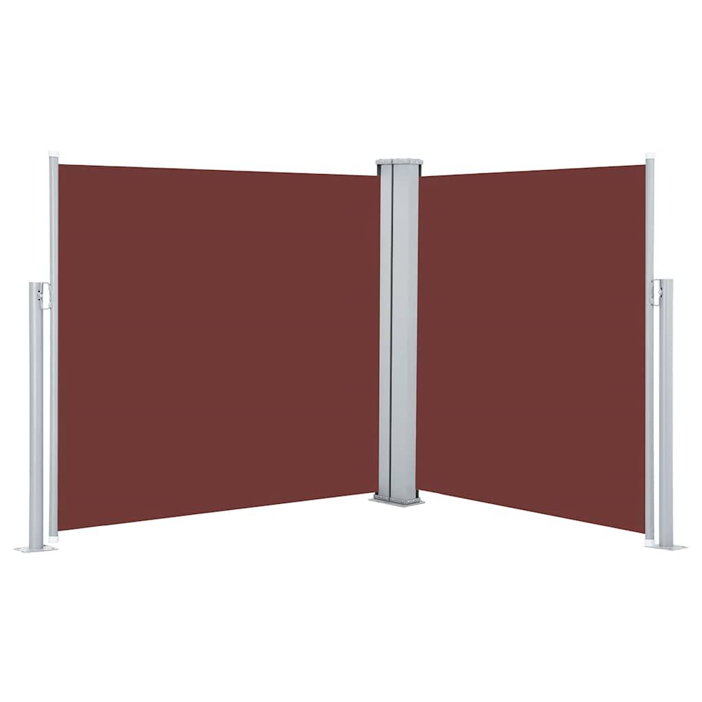 vidaXL Retractable Side Awning Brown 47.2"x236.2"