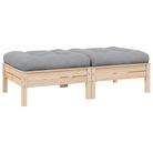 vidaXL 2-Seater Garden Sofa with Grey Cushions Solid Wood Pine