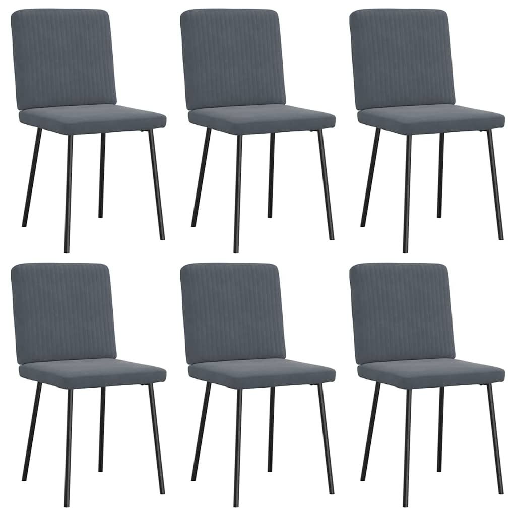 vidaXL Dining Chairs 6 pcs Dark Gray Velvet