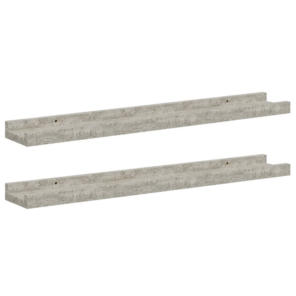 vidaXL Wall Shelves 2 pcs Concrete Gray 23.6"x3.5"x1.2"