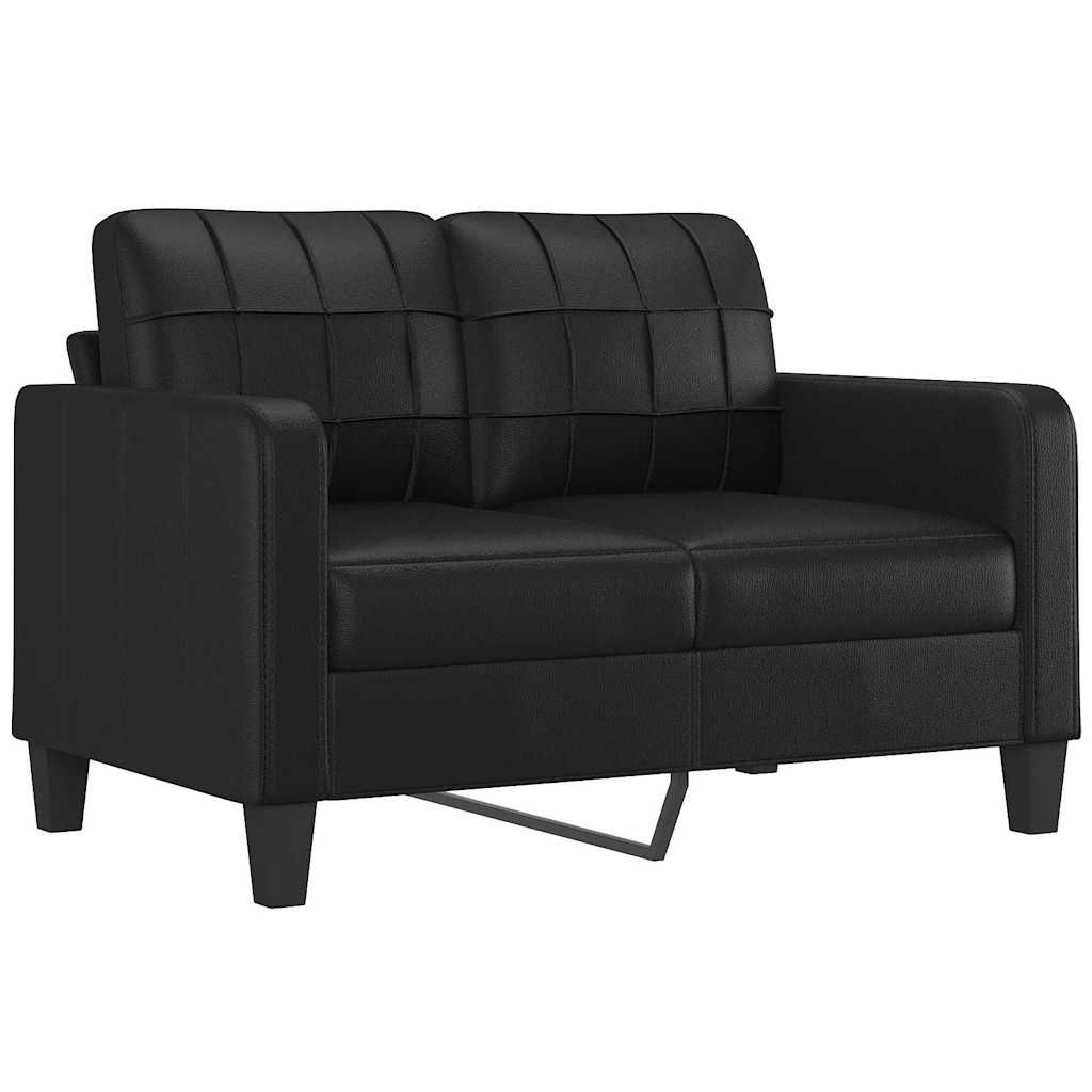 vidaXL 2-Seater Sofa Black 47.2" Faux Leather