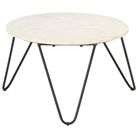vidaXL Coffee Table White 65x65x42 cm Real Stone with Marble Texture