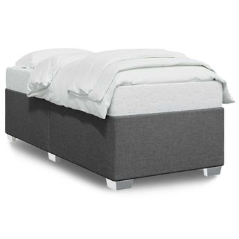 vidaXL Bed Frame without Mattress Dark GrayÂ Twin XL Fabric