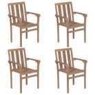 vidaXL Stackable Garden Chairs 4 pcs Solid Teak Wood
