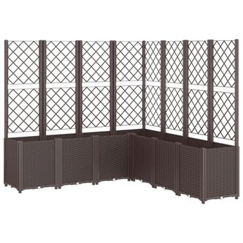 vidaXL Garden Planter with Trellis Brown 63"x63"x55.1" PP
