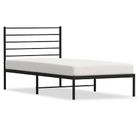 vidaXL Metal Bed Frame without Mattress with Headboard Black 100x190cm
