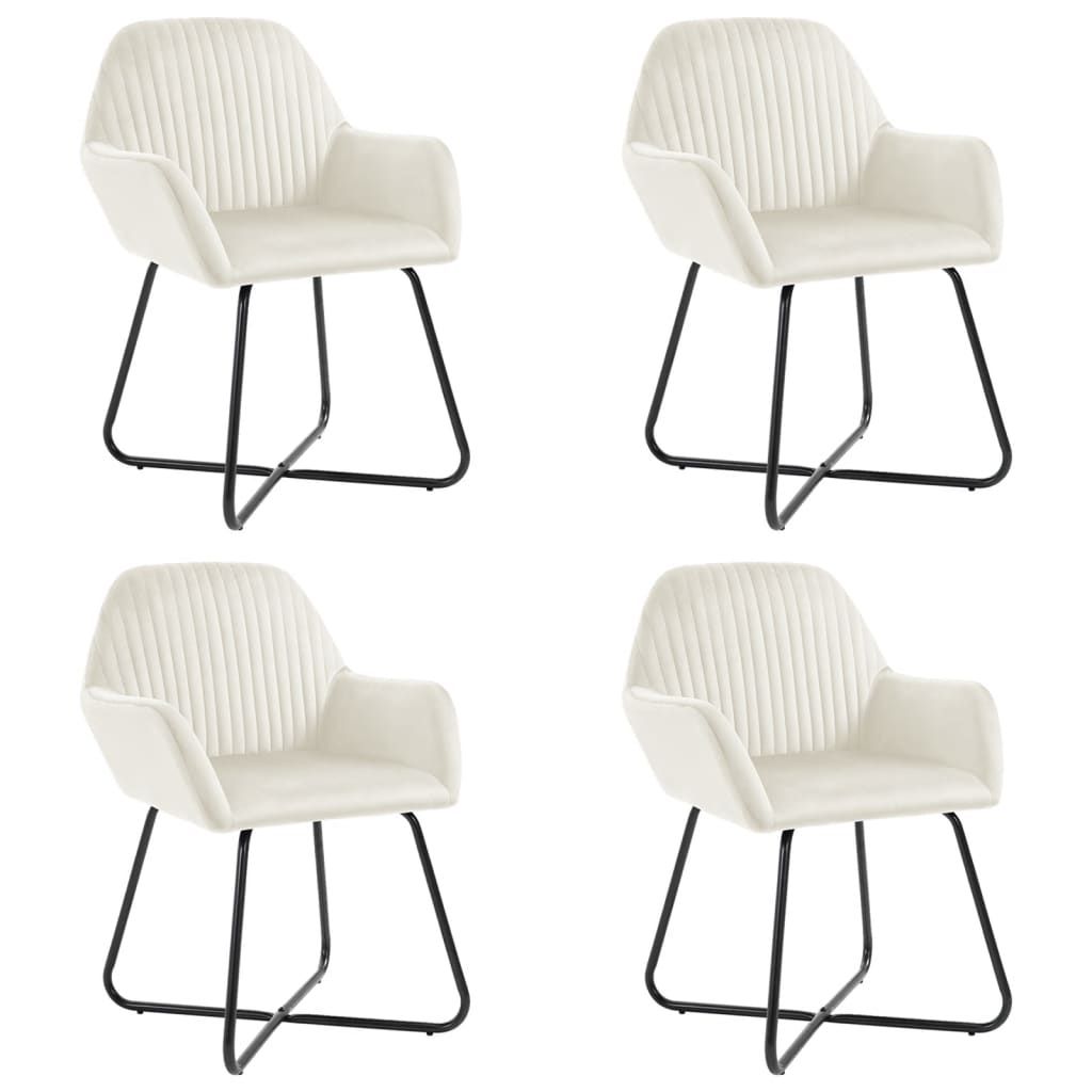 vidaXL Dining Chairs 4 pcs Cream Velvet