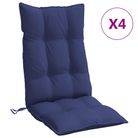 vidaXL Highback Chair Cushions 4 pcs Navy Blue Oxford Fabric
