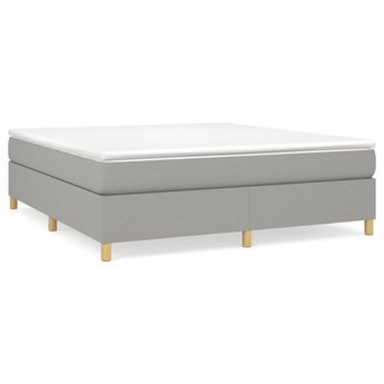 vidaXL Box Spring Bed Frame Light Gray King Fabric (US Only)