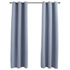 vidaXL Blackout Curtains with Rings 2 pcs Gray 37"x84" Fabric