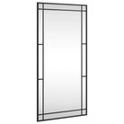 vidaXL Wall Mirror Black 19.7"x39.4" Rectangle Iron