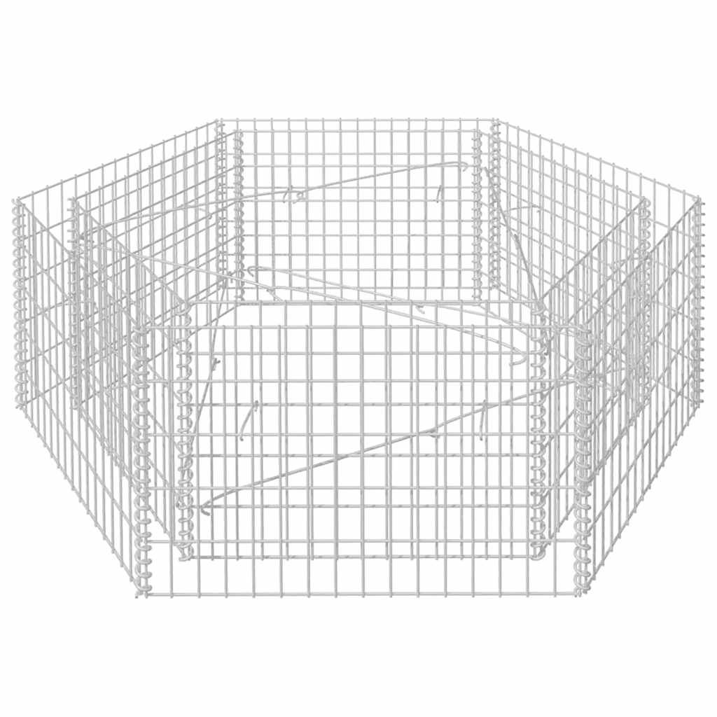 vidaXL Hexagonal Gabion Raised Bed 160x140x50 cm