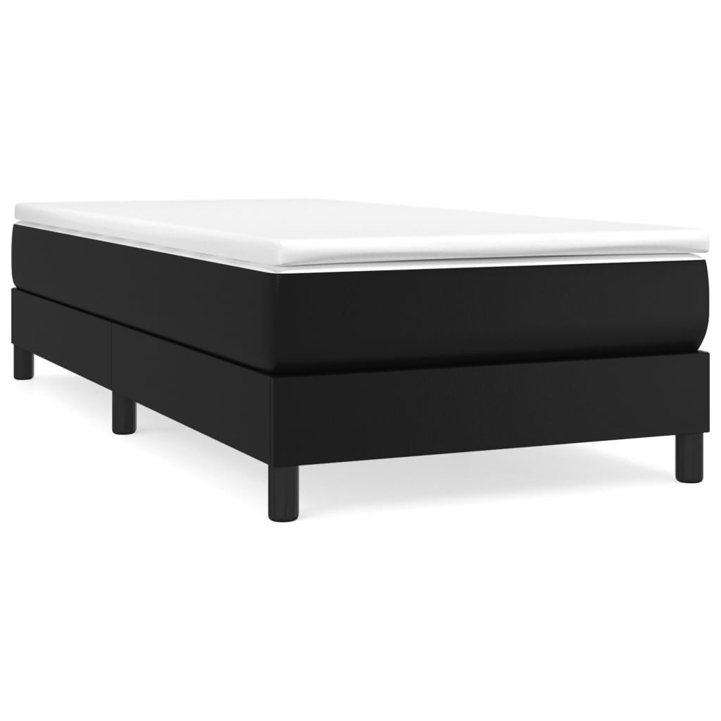 vidaXL Box Spring Bed Frame Black Twin Faux Leather (US Only)