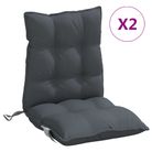 vidaXL Lowback Chair Cushions 2 pcs Anthracite Oxford Fabric