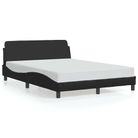 vidaXL Bed Frame "Dover" Black 137x190 cm Faux Leather