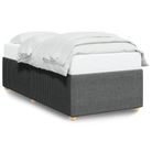vidaXL Bed Frame without Mattress Dark Gray Twin Fabric