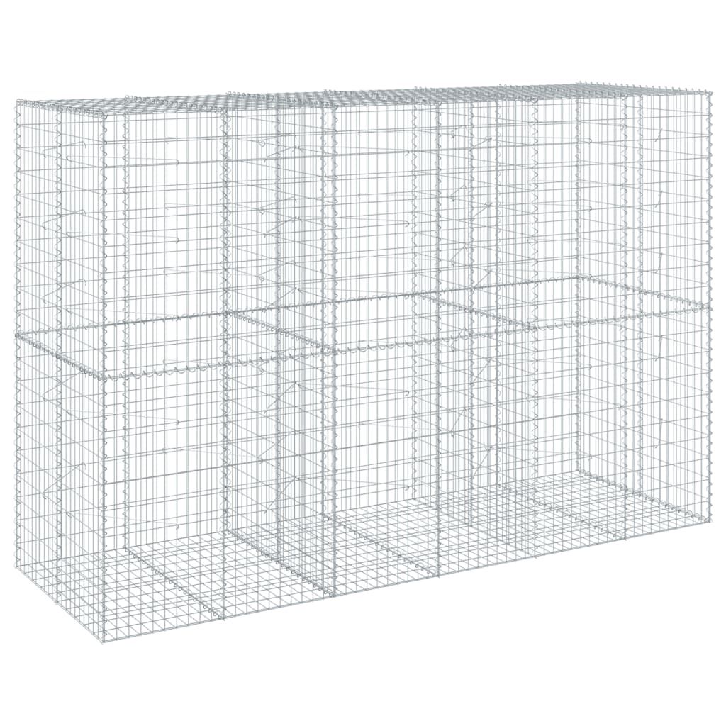 vidaXL Gabion Basket with Cover 300x100x200 cm Galvanised Iron
