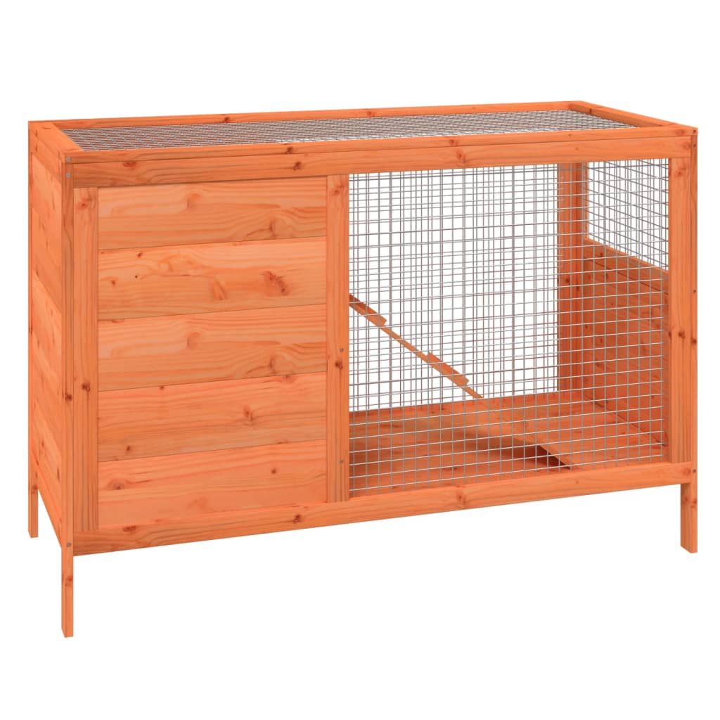 vidaXL Rabbit Hutch Brown 40.6"x17.3"x27.4" Solid Wood Pine