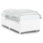 vidaXL Bed Frame without Mattress White Twin XL Faux Leather