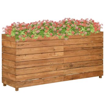 vidaXL Raised Bed 59.1"x15.7"x28.3" Recycled Teak Wood and Steel