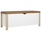 vidaXL Storage Box with Cushion White and Sonoma Oak 41.3"x15.7"x17.7" Engineered Wood