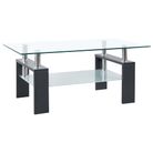 vidaXL Coffee Table Grey and Transparent 95x55x40 cm Tempered Glass