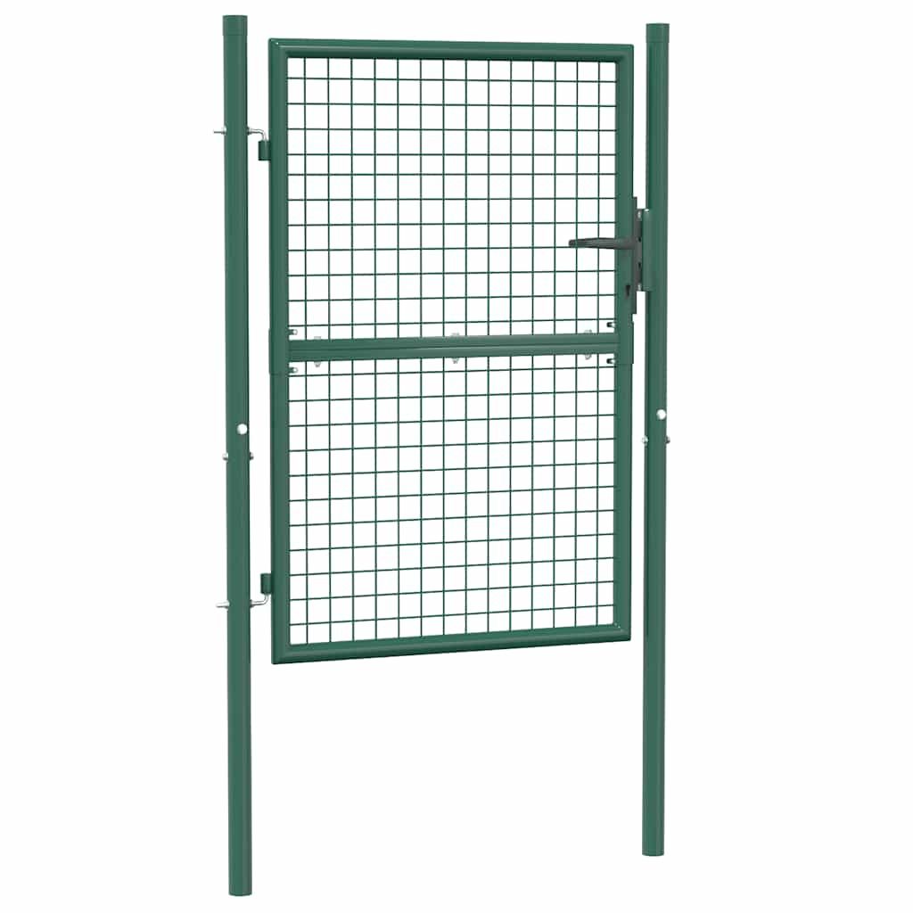 vidaXL Fence Gate Steel 39.4x49.2" Green