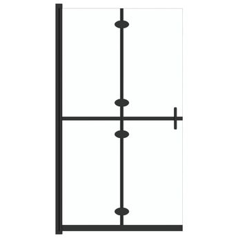 vidaXL Foldable Walk-in Shower Wall Transparent ESG Glass 43.3"x74.8"