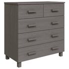 vidaXL Sideboard HAMAR Light Gray 31.1"x15.7"x31.5" Solid Wood Pine