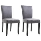 vidaXL Dining Chairs 2 pcs Gray Faux Suede Leather