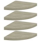 vidaXL Floating Corner Shelves 4 pcs Oak 35x35x3.8 cm MDF