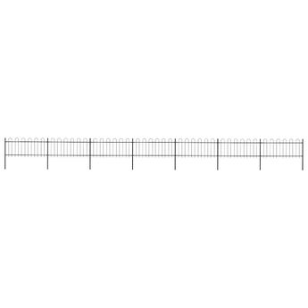 vidaXL Garden Fence with Hoop Top Steel 1248x80 cm Black