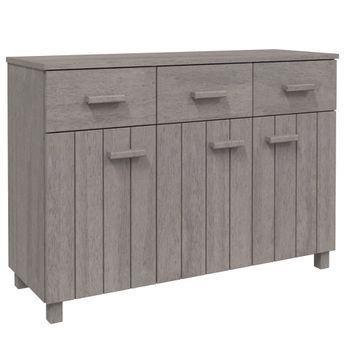 vidaXL Sideboard HAMAR Light Gray 44.5"x15.7"x31.5" Solid Wood Pine