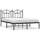 vidaXL Metal Bed Frame without Mattress with Headboard Black 140x200cm