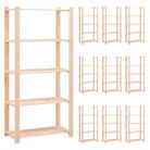 vidaXL 5-Tier Storage Racks 10 pcs 80x38x170 cm Solid Pinewood 250 kg