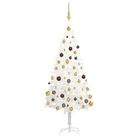 vidaXL Artificial Pre-lit Christmas Tree with Ball Set White 59.1"