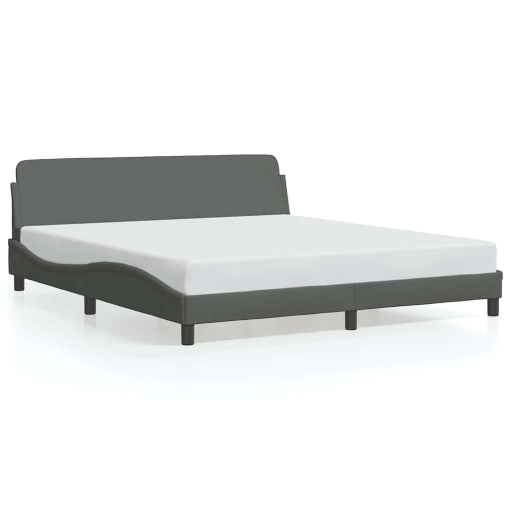 vidaXL Bed Frame "Dover" Dark Grey 183x213 cm Fabric