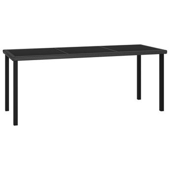 vidaXL Garden Dining Table Black 180x70x73 cm Poly Rattan