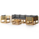vidaXL 7 Piece Garden Lounge Set with Cushion Solid Acacia Wood