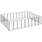 vidaXL 32-Panel Dog Playpen Black 50x100 cm Powder-coated Steel