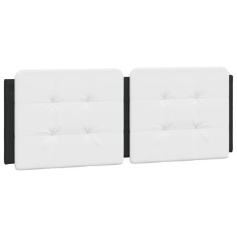 vidaXL Headboard Cushion "Zadar" White and Black 53.9" Faux Leather