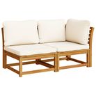 vidaXL 2 Piece Garden Lounge Set with Cushions Solid Wood Acacia