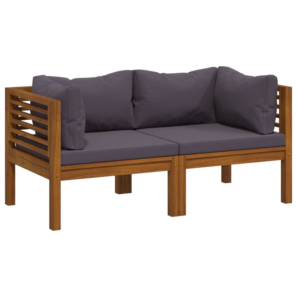 vidaXL 2-Seater Garden Sofa with Cushion Solid Acacia Wood