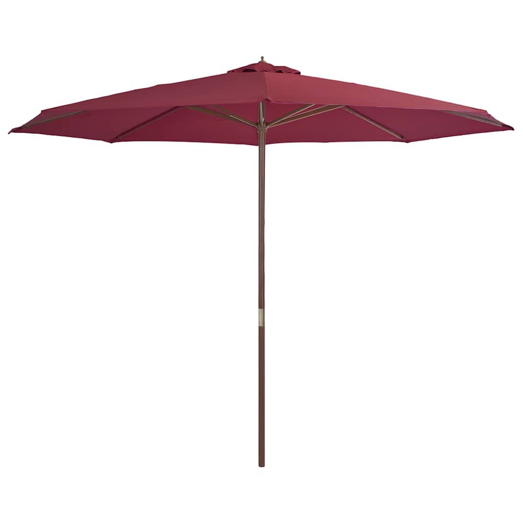 vidaXL Garden Parasol with Wooden Pole 350 cm Burgundy
