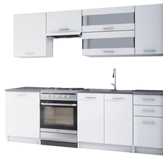 Kitchen unit 2.4 m, white, FABIANA
